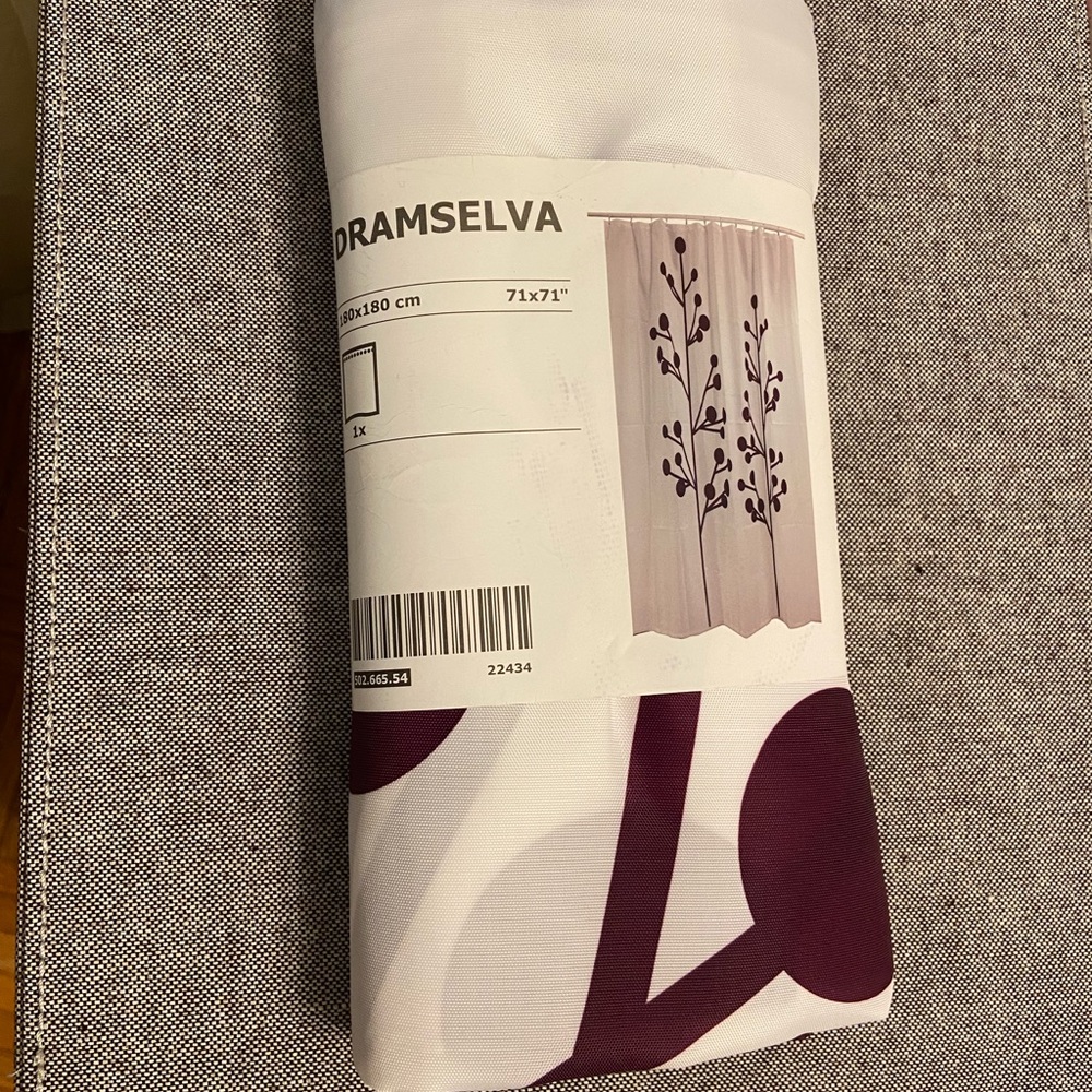 NEW Ikea Dramselva Shower Curtain Purple Floral